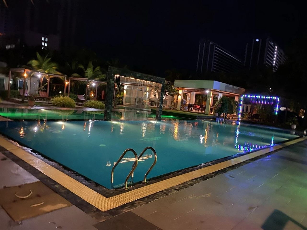 Swimming pool at night
